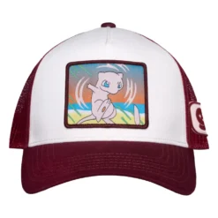 Pokémon Mew Trucker Cap wit bordeaux met geborduurde patch
